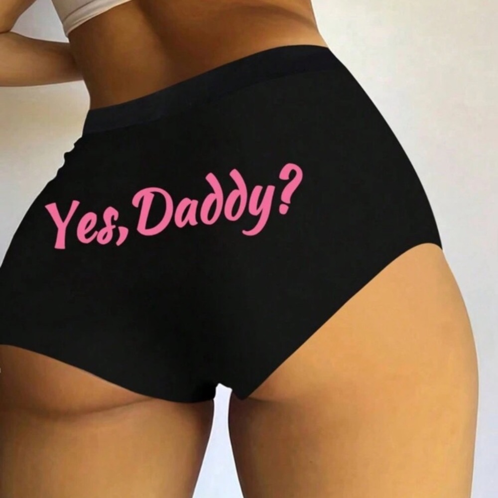 Women's Sexy Black Letter Print Soft, Comfortable, Skin-Friendly Hipster Panties